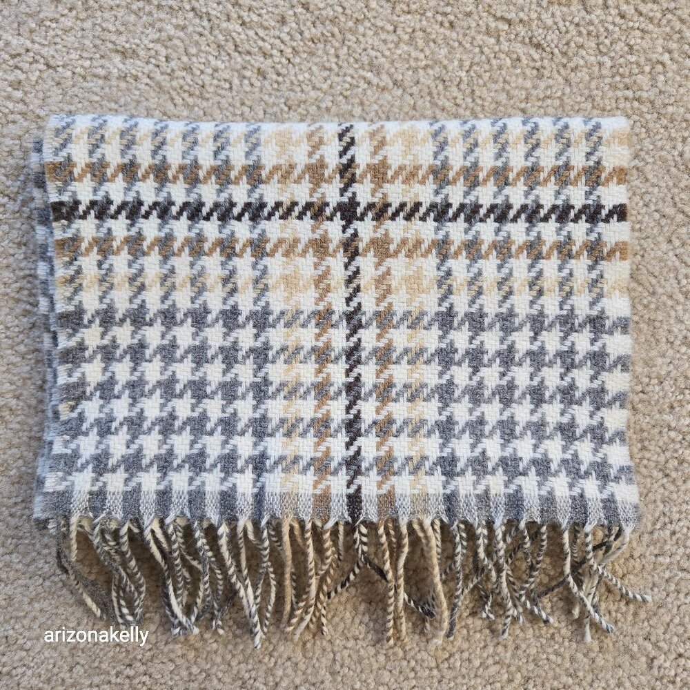 NWT Foxford Wool Scarf Houndstooth Made in Ireland